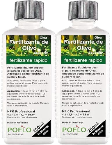 POFLO Fertilizante para olivos de ALTA TECNOLOGÍA Olea NPK, para plantas en arriates y macetas (500ml)