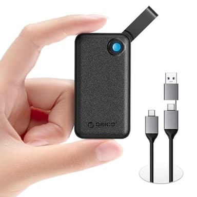 ORICO SSD Externo 2TB, Disco Duro Externo SSD hasta 2000 MB/s, USB 3.2 Gen 2x2 SSD Portatil con Cable USB C 2 en 1, Compatibilidad con Teléfonos Inteligentes, PS5, Xbox, PC, MacBook/Pro/Air - B20