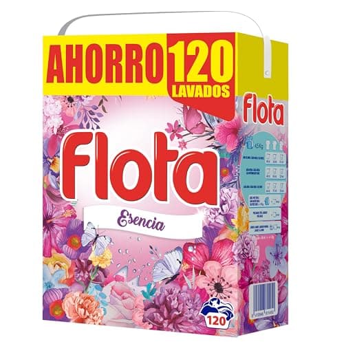 FLOTA | Esencia | Detergente Lavadora en Polvo | Ropa Blanca y de Color | Antimanchas y Antiolores | 120 Lavados
