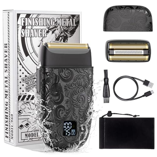 Bestauty Maquina de Afeitar Hombre, Afeitadora Electrica Hombre de Tres Cuchillas Mejorada, Afeitado en Seco y Húmedo, Shaver Inalámbrica Lavable con LED Display, Regalos para Hombres