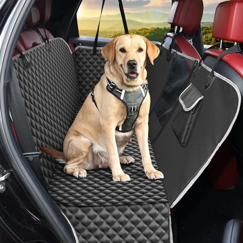 KYG Funda Coche Perro Protector Asiento Impermeable Antidesliante Con Ventana de Malla Visible Para Asiento Trasero - Adecuado Para Mayoría de Coches 135x140x32cm
