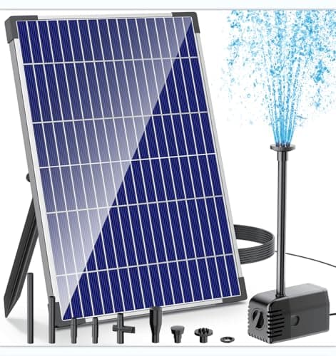 Biling Bomba solar para estanque con filtro, 12 W, 605 L/H, fuente solar para exteriores con manguera de arroyo de 2 m, juego de agua solar de 5 m, longitud del cable de 1,5 m, altura de extracción,