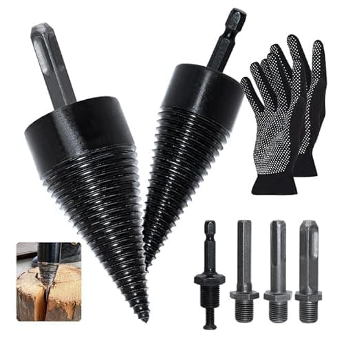 Juego de brocas para cortar madera de 42 mm + 32 mm, con 4 asas de perforación, cortador de leña, taladro para leña, cono de madera, cono de madera dividida, cono de madera dividida, para taladro