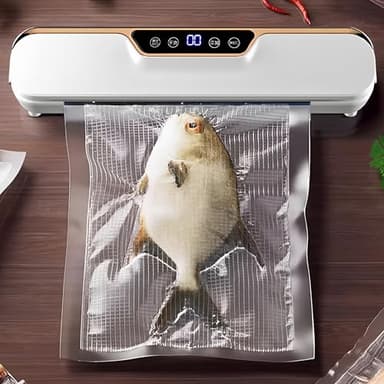 WDEC Máquina de Sellado al Vacío Totalmente Automática, Envasadora Vacío Inteligente, Máquina Vacío Sellado Conservación Alimentos Secos y Húmedos, Máquina Embalaje al Vacío de Fuerte Absorción