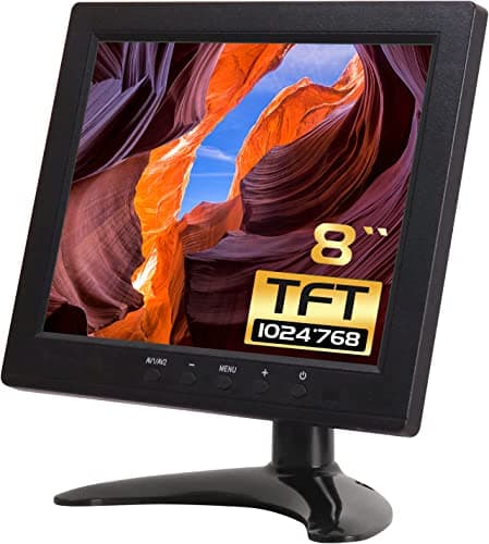WHOLEV Monitor CCTV HDMI TFT LCD de 8 Pulgadas con Auriculares AV/VGA/HDMI/BNC para Raspberry Pi Home Security cámara IP CCTV Pantalla de Ordenador