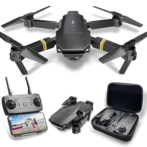 Drones con Camara 4K 1080P Adultos, Dron para Adultos/Niños 1080P Quadcopter RC Drones Plegable, Vídeo en directo con drones FPV, Aterriza con Un Clic, 3D Flip, 3 Baterías (Oscuro-0318)