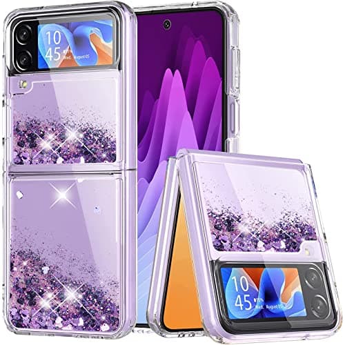 Yutwo Funda Compatible con Samsung Galaxy Z Flip 3 5G, Glitter Liquida Transparente Case Silicona TPU Antichoque Niñas Mujeres Brillante Arena Movediza Carcasa Samsung Z Flip 3 5G.