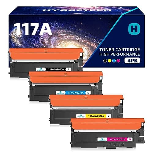 Hyggetech 117A Cartuchos de Toner compatibles HP 117A Toner para HP Color Laser 150nw Toner HP MFP 179fnw MFP 179fnw 150a 178nwg 179fwg (W2070A W2071A W2072A W2073A)