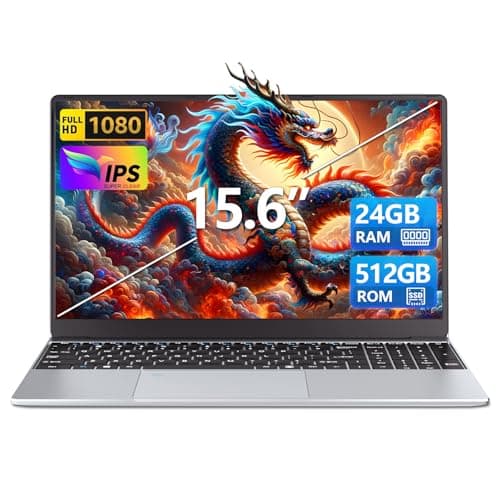 Ordenador Portátil 15,6 pulgadas, 24GB de RAM 512 GB de SSD CPU Celeron N5095 PC Portatil, 1920 x 1080 FHD Touch ID WiFi doble banda Win11 Pro Laptop, teclado retroiluminado de tamaño completo