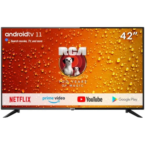 RCA RS42 Smart TV 42 Pulgadas (106 cm) Android Televisores - Hey Google Official Assistant, Chromecast, Netflix, Prime Video, Google Play Store, Disney+, WiFi, Triple Tuner (DVB-C/T2/S2)