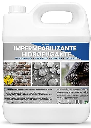 Plantawa Impermeabilizante Transparente Líquido 5L. Hidrofugante Invisible, No Genera Película, Protección Total en Fachadas, Hormigón,Terrazas, Tejados. Repelente al Agua, waterproof.
