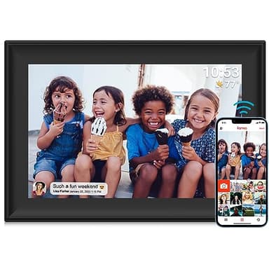 Marco de fotos digital, WiFi de 10,1 pulgadas, rotación automática, memoria integrada de 32 GB, pantalla táctil de 1280 x 800, comparte momentos al instante a través de la aplicación Frameo