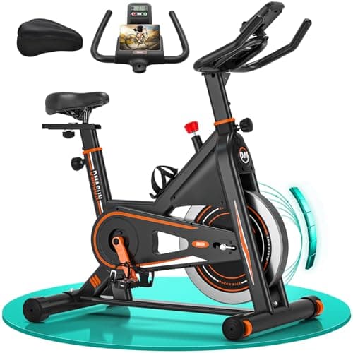 Bicicleta Estatica, Bici Estatica Profesional DMASUN con Mayor Resistencia Magnética, Más Silenciosa, Cómoda y Estable, Capacidad de Carga de Hasta 160 kg (Funda Sillin Bicicleta Estatica Incluida)