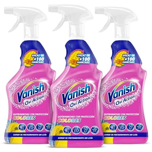 Vanish Oxi Action - Quitamanchas del día a día para ropa, en spray, sin lejía - Pack de 3 x 750 ml