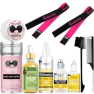 Pegamento Peluca Lace Glue, Fijación Fuerte Wig Glue, Con Removedor De Pegamento Para Peluca, Banda Para Derretir Peluca, Barra De Cera Para El Cabello, Control De Bordes