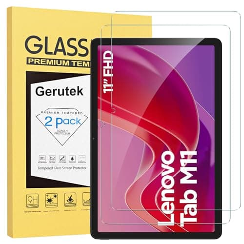 Gerutek [2 Piezas Protector Pantalla para Lenovo Tab M11 2024 11 Pulgadas, (TB-330FU/TB-331FC), Dureza 9H, Antiarañazos, Antihuellas, Sin Burbujas, Cristal Vidrio Templado para Lenovo Tab M11 FHD 11"