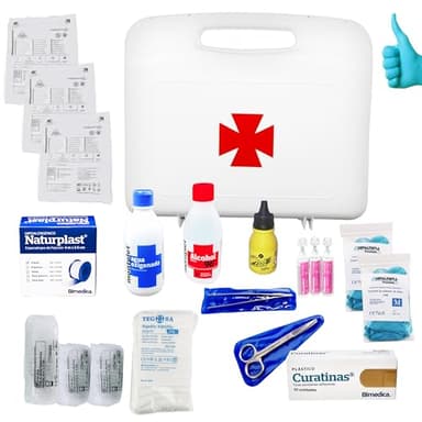 DEPALMERA Pharma✙ Botiquin Primeros Auxilios Homologado Completo, Botiquines Hogar, Maletin Compacto Emergencia, Casa, Trabajo, Coche, Autobus, Ambulancia, Proteccion Civil, Policia, Viaje, Caravana