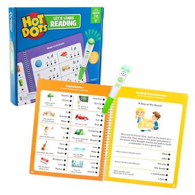 Learning Resources- Set para Aprender a Leer de Hot Dots niños de Primer Curso, Libro bolígrafo Interactivo con corrección instantánea, más de 100 Actividades, 6+ años, Multicolor, M (EI-2447)