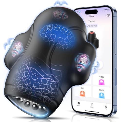 Tauara Masturbador Masculino Juguetes Sexuales con APP, 4 en 1 Masturbádores Masculino con 9 Vibración, Consoladores.. para Hombre con Vibración, Juguetes Eróticos para Pareja Sexuales