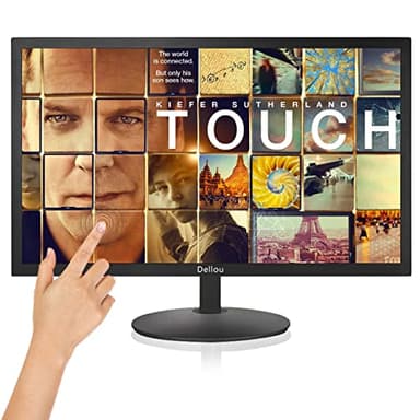Eoulyee Monitor de cámara de Seguridad CCTV con Pantalla táctil de 22 Pulgadas Multifuncional HDMI, AV, BNC, VGA, Entrada USB Monitor de computadora con Pantalla LCD de vigilancia 1920x1080 Full HD