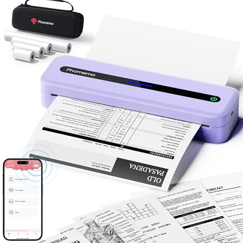 Phomemo M832 Kit Impresora Térmica, Impresora Inalámbrica Portátil Bluetooth Compatible con Smartphones y Portátiles, con Maletín de Transporte y 4 Rollos de Papel Térmico, Púrpura