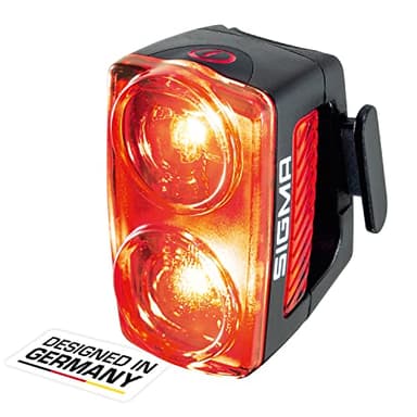 Sigma Luz Trasera Bicicleta Buster RL150 - Recargable Luz Bicicleta con Función de Luz de Freno e Indicador de Batería | Impermeable Luz Trasera Bicicleta Potente LED con Alcance Luminoso de 2000m