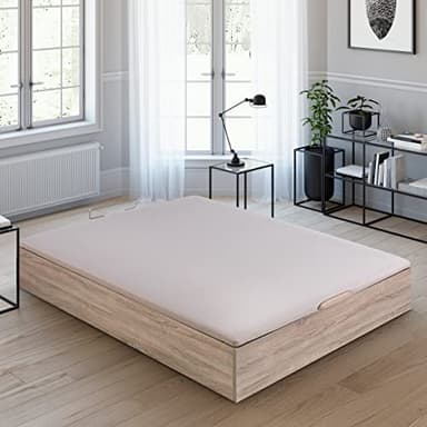 ROYAL SLEEP Canapé Abatible (150x190) Montaje y Retirada de Usado, Gran Capacidad, Tapa 3D Transpirable, Color Natural