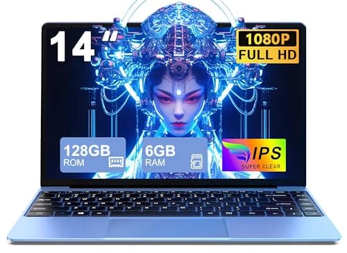 Ordenador Portatil Celeron N4020 Up to 2.8Ghz, Ordenadores Portatiles 14 Pulgadas Win 10 con 5G WiFi 6+128GB SSD Expansión 1TB, BT 4.2 1920*1080 FHD Mini Puerto Multimedia Portatiles Buenos-Azul