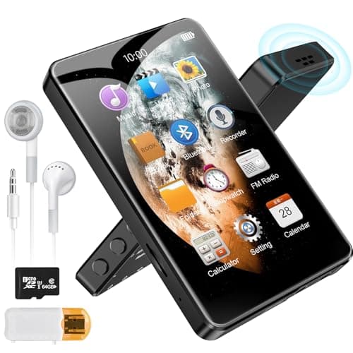 80GB Reproductor MP3 Bluetooth 5.0, 4.0" Pantalla Táctil Reproductor MP4 Admite Vídeo 1080P, HiFi Reproductor de Música, Reproductor MP3 Niños, Soporte hasta 256 GB Tarjeta