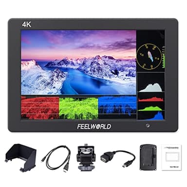 Feelworld T7 Plus 7 Pulgadas DSLR Monitor de Campo para Cardán de Cámara 3D LUT Forma de Onda Vector 1920x1200 IPS 4K HDMI Entrada Salida