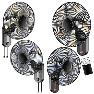 Ventilador De Pared Hogar Industrial, Con 5 Aspas Ruido Bajo, Breeze Ventilador Pared Cocina Restaurante, Acero Inoxidable, Ventilador Dormitorio De Pared, Giratorio 50w Con Mando A Distancia ( Color