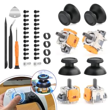 4 Uds Reemplazo de Joystick 3D para PS5 Controlador Módulo Efecto Hall Joystick Magnético Compatible con Play Station 5 PS5 Mando Hall 4 Uds Cubierta Protectora Kit de Reparación para PS5