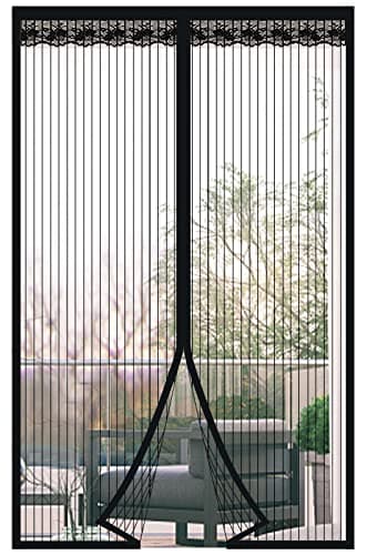 DIKER Cortina Magnetica Cortina Mosquitera para Puertas Cortina Antimosquitos Magnetica para puerta de balcón sala de estar puerta de patio(Negro, 150 * 200cm)