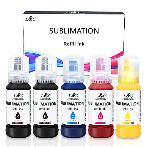 L&C Tinta de sublimación de 500 ml para impresora EcoTank Epson Ecotank 2400 ET2830 2815 4810 ET2720 ET2760 ET2750 ET2850 (KKCMY)