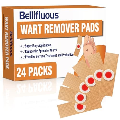 Bellifluous Quita Verrugas, 24 Piezas Eliminar Verrugas Yesos para Niños Adultos, Verrugas Quitar Plantares para Manos pies Cara, Quitar Verrugas, Vallos pies Eliminar Alivio Eficaz del Dolor