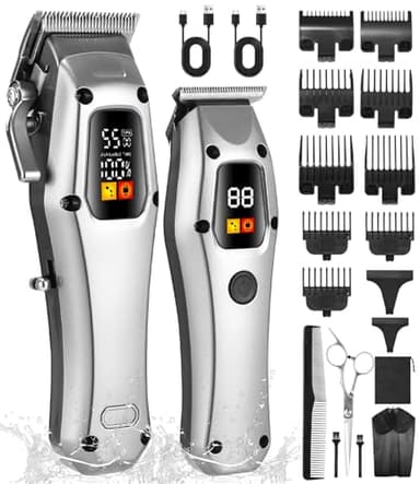 SOBEAU Maquina de Cortar Pelo Hombre, Cortapelos Hombre Profesional, Recortadora de Barba, Cortador Peluquería Clippers Kit, Maquina de Cortapelos Afeitar Hombre