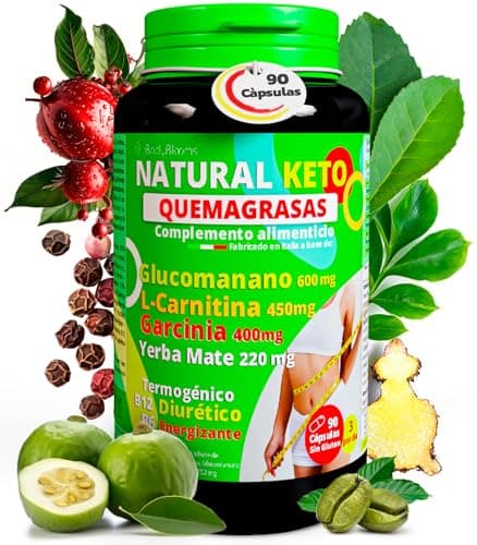 Quemagrasas potente para adelgazar NATURALKETO® | 90 Pastillas para adelgazar muy rapido con Garcinia cambogia, l carnitina, guarana | Adelgazar rapido y efectivo mujer | Detox adelgazante potente