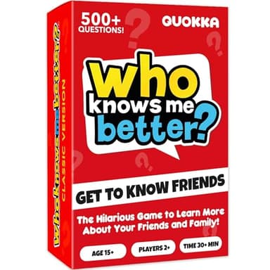 QUOKKA ¿Quién me conoce mejor? 95 cartas, juego de preguntas para adolescentes y familiares, divertidas preguntas educativas y de aprendizaje para adolescentes y familias