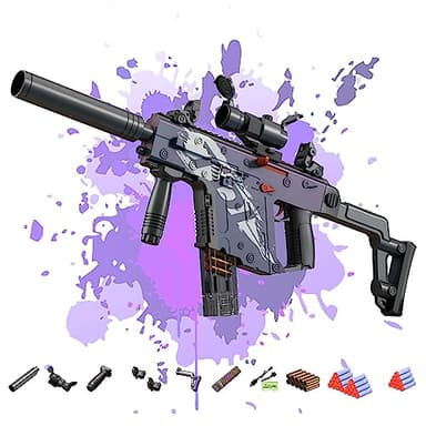 Pistola de Juguete Blaster Electricas, Automatica 2 en 1 Modos Blasters Pistola de Espuma, Pistolas Juguetes Eléctrico para Niños Enfant Adolescente Edad 7 8 9+ años (Versión 1)