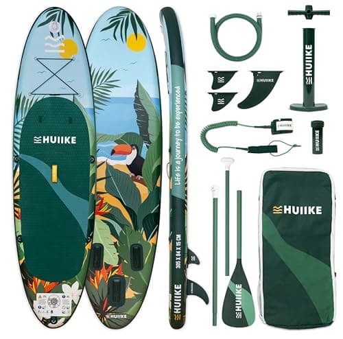 Tabla Paddle Surf Hinchable con Accesorios Premium - HUIIKE | Tabla Padel Surf Hinchable con Remo de Aluminio, Inflador, Leash | Stand Up Paddle Board Gran Estabilidad y Resistencia | Pádel Sup Board