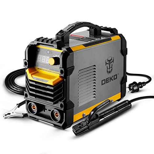 DEKO Soldador MMA 220 V 200A soporte de electrodo de máquina de soldador de arco, abrazadera de trabajo, cable adaptador de alimentación de entrada