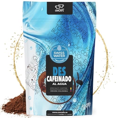 conCAFÉ -Café molido Descafeinado al agua sin químicos y certificado por Swiss Water I café de Especialidad | Origen Colombia | 100% Arábica |Specialty Coffee |Tueste Natural/Artesanal | Paquete 500g