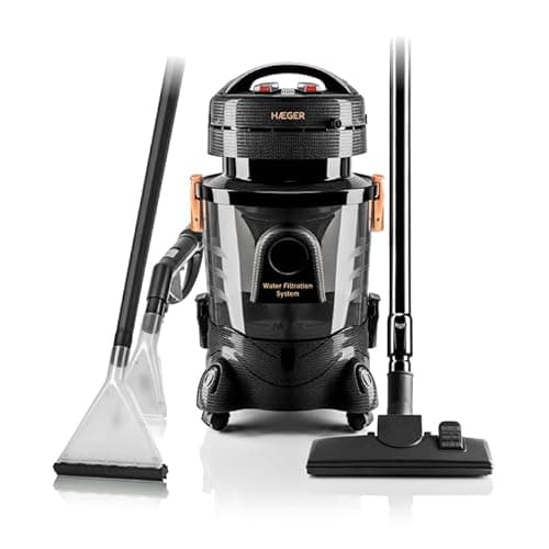 Haeger Lava-Aspiradora Multifunción para Alfombras, Moquetas, Tapicería y Coche, Limpiador de Manchas, Aspiradora Seco y Húmedo, Filtro de agua, 1200W