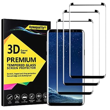 4youquality [Paquete de 3 protectores de pantalla para Samsung Galaxy S8 Plus S8+, película de vidrio templado [LifetimeSupport] [cobertura completa] [resistente a los arañazos] Protector de pantalla