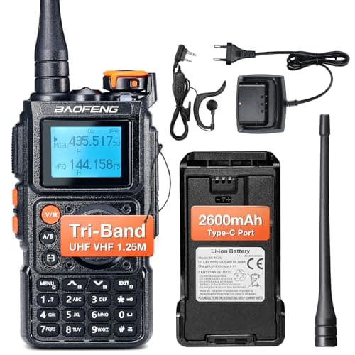 BAOFENG K6 Tres Bandas Walkie Talkie, Radio Amateur 6 W, Multibanda UHF/VHF/FM/Air, batería de 2600 mAh, Carga USB-C, 999 Canales, Copia de frecuencia inalámbrica, frecuencia de repetidor inverso