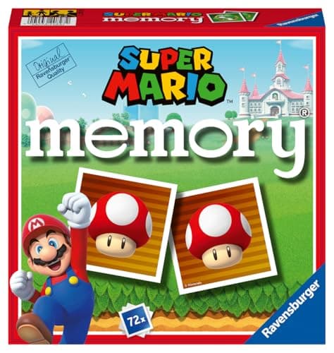 Ravensburger - Memory Super Mario, Juego de Mesas para Niños 4 Años, Regalos para Niños a Partir de 4 Años, Juegos de Mesa Familia, Versión en Español