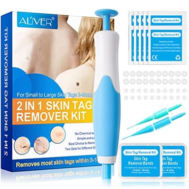 Kit de herramientas-de-eliminación-automática-de-etiquetas-de-piel, eliminador-automático-de-verrugas 2 en 1 de 2 mm a 8 mm, removedor seguro, indoloro y fácil Etiqueta de piel transparente y topo