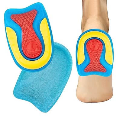 Talonera de gel de silicona a prueba de golpes ortopédicos para fascitis plantar, dolor en el talón de Aquiles, almohadillas absorbentes, talonera espina calcaneenne, 1 par (S)