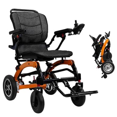 Silla de ruedas eléctrica plegable portátil ultraligera para adultos mayores, motor de 500 W, silla de ruedas motorizada todo terreno, aprobada por aerolíneas