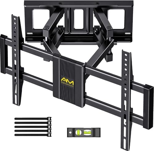 Alphamount Soporte TV Pared Movimiento Completo para Televisores 37 a 75 Pulgadas, Soporte TV Inclinable y Giratorio con Brazos Dobles, Máximo VESA 600x400 mm hasta 45 kg, APLF6
